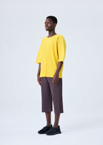 A model wears the HOMME PLISSÉ ISSEY MIYAKE  MC JULY top