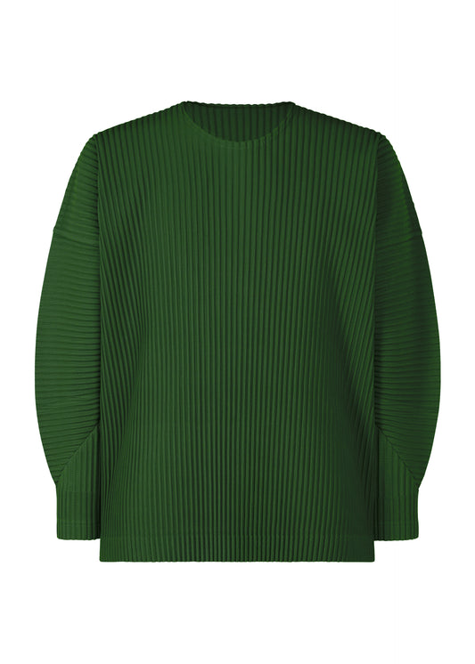 A product shot of the HOMME PLISSÉ ISSEY MIYAKE MC AUGUST top in seaweed green (64)