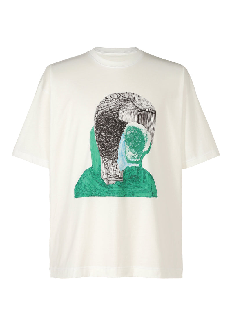 A product shot of the HOMME PLISSÉ ISSEY MIYAKE RB_T SHIRT WB top in black x green (02)