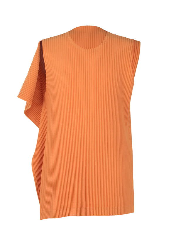 A product shot of the HOMME PLISSÉ ISSEY MIYAKE RB_COLOR PALETTE 1 top in carrot orange (34)