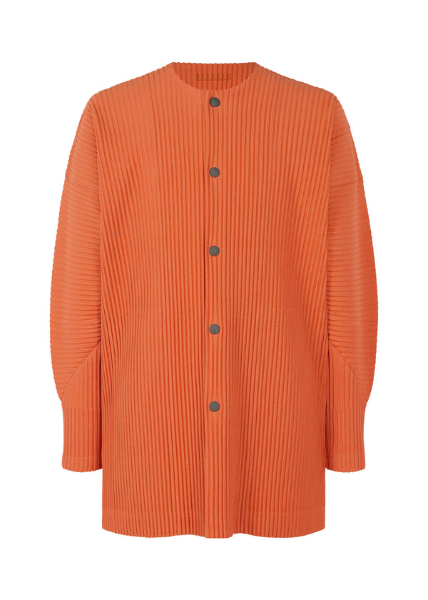 A product shot of the HOMME PLISSÉ ISSEY MIYAKE MC OCTOBER shirt in grapefruit orange (33).