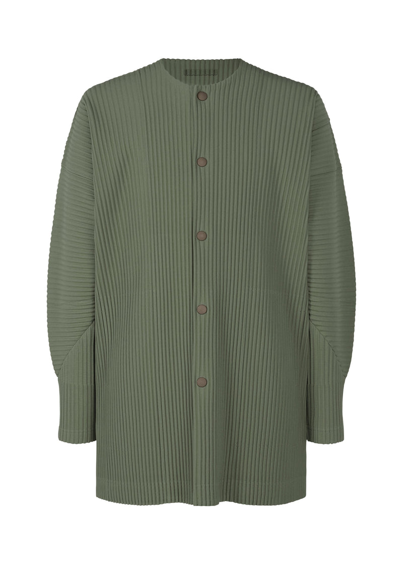 A product shot of the HOMME PLISSÉ ISSEY MIYAKE MC OCTOBER shirt in moss green (63).