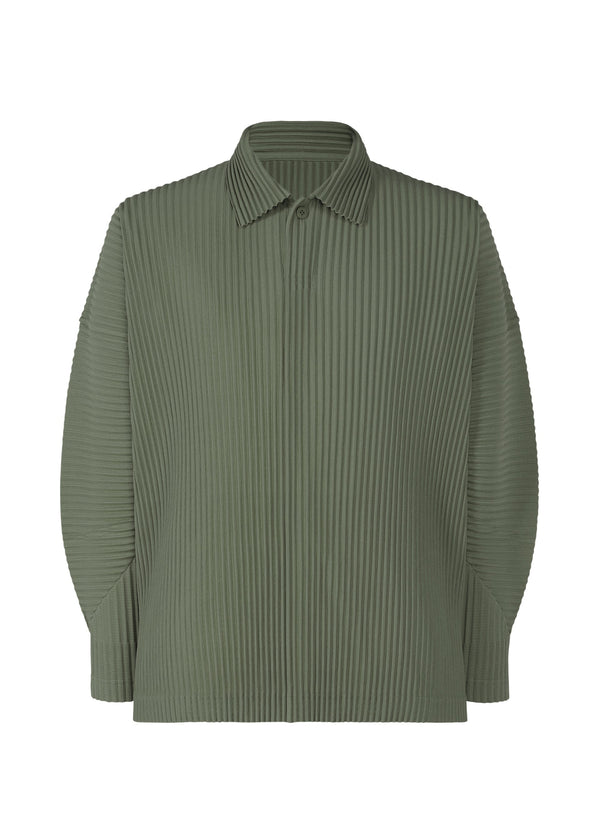 A product shot of the HOMME PLISSÉ ISSEY MIYAKE MC OCTOBER shirt in moss green (63).