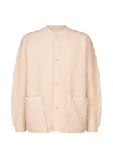 A product shot of the HOMME PLISSÉ ISSEY MIYAKE RUSTIC KNIT jacket in light pink (21).