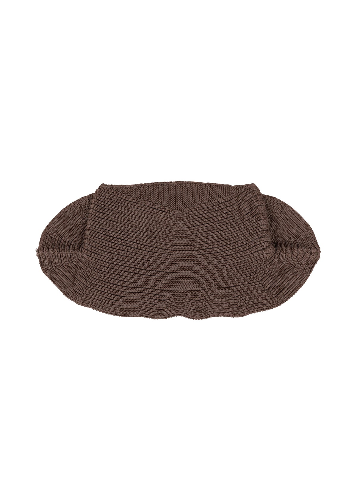 A product shot of the HOMME PLISSÉ ISSEY MIYAKE BEANIE SCARF hat in brown (44).