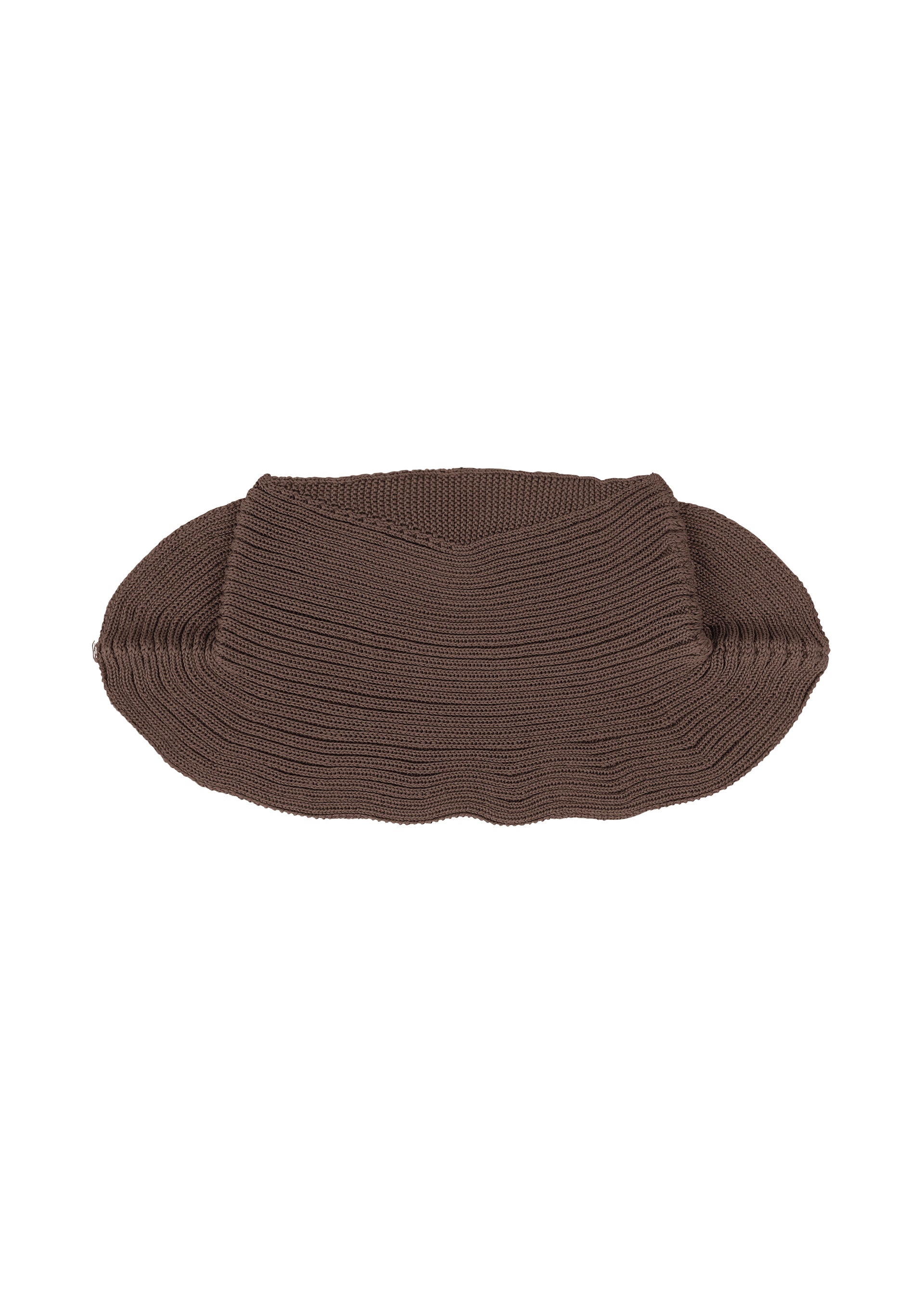 A product shot of the HOMME PLISSÉ ISSEY MIYAKE BEANIE SCARF hat in brown (44).