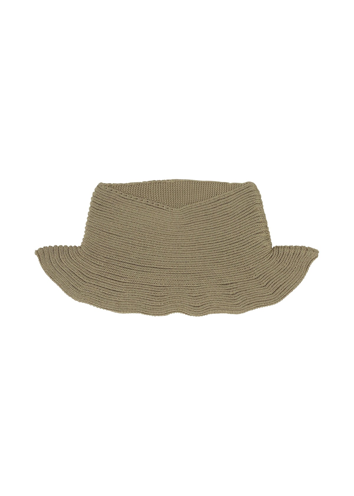 A detail shot of the HOMME PLISSÉ ISSEY MIYAKE BEANIE SCARF hat.