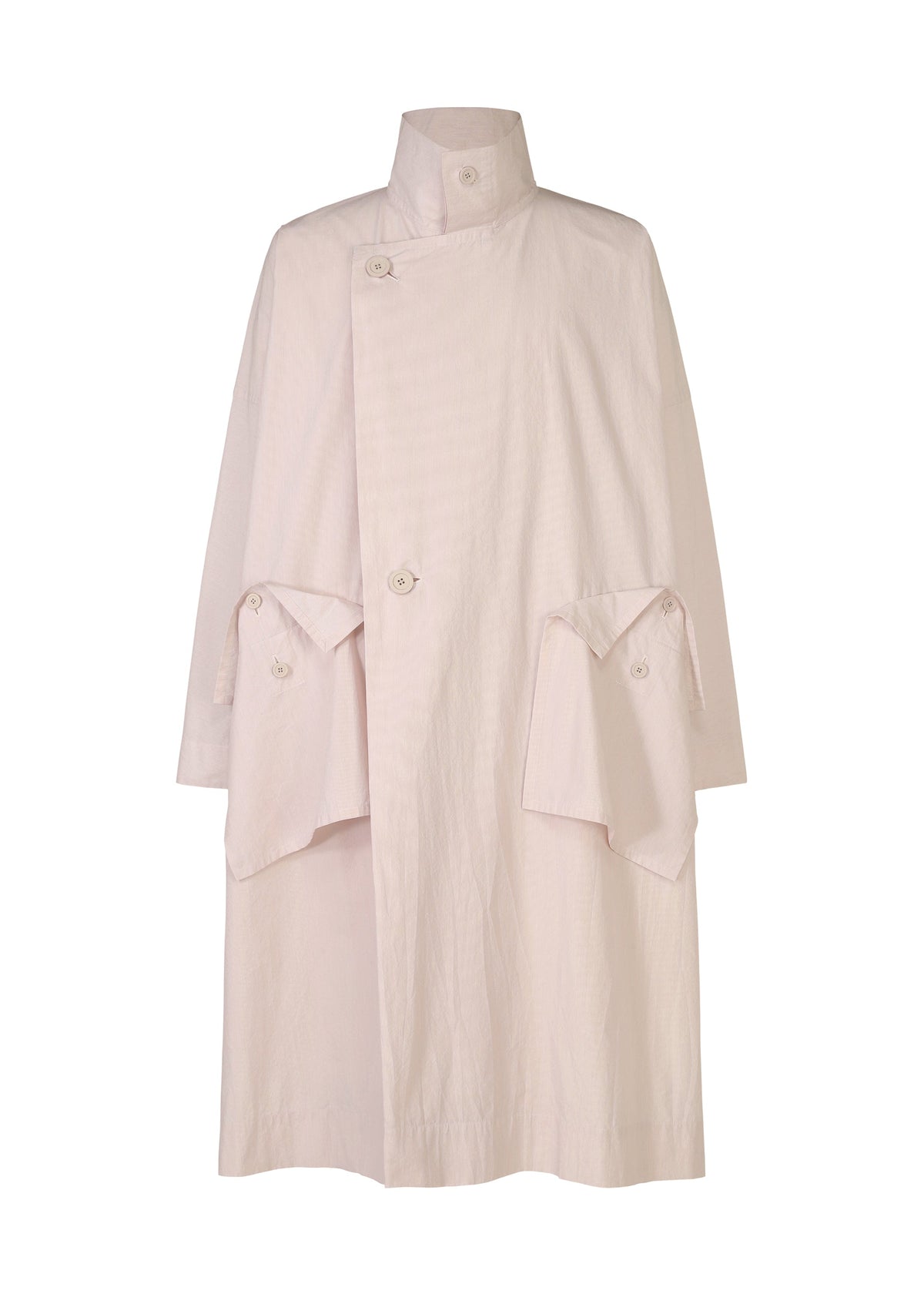 A product shot of the HOMME PLISSÉ ISSEY MIYAKE FRESHEN coat in rose beige (26).