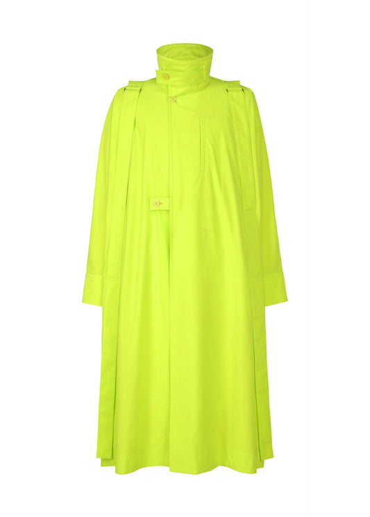 A product shot of the HOMME PLISSÉ ISSEY MIYAKE PARACHUTE coat in yellow (52).