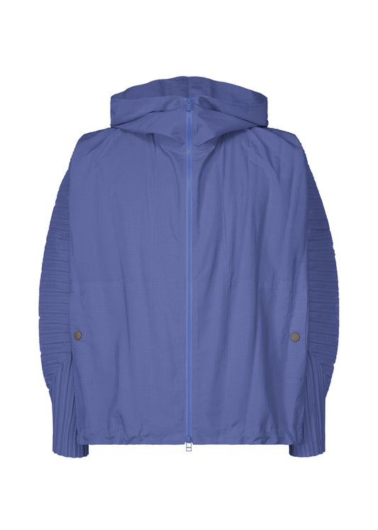 A product shot of the HOMME PLISSÉ ISSEY MIYAKE CASCADE jacket in blue (72).