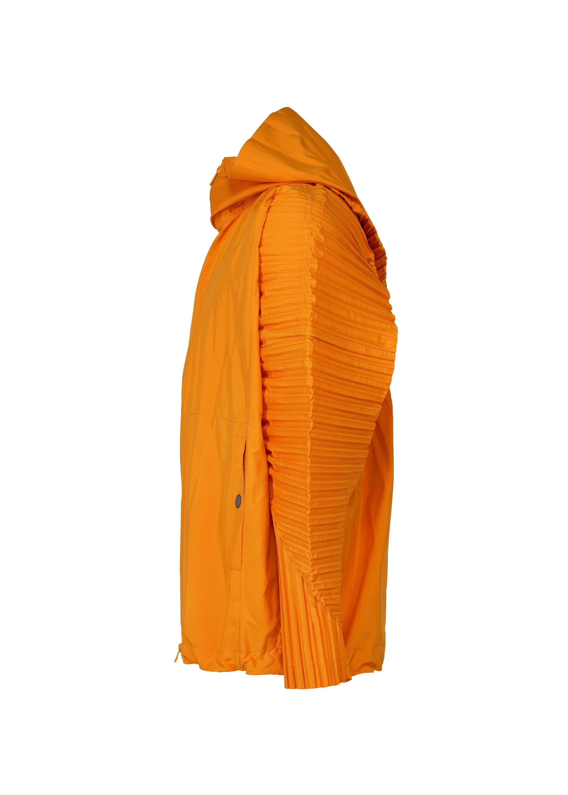A detail shot of the HOMME PLISSÉ ISSEY MIYAKE CASCADE jacket.
