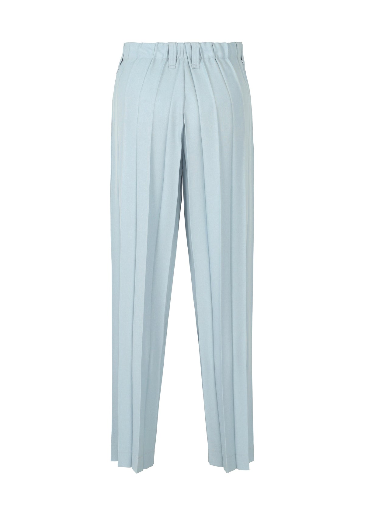 A detail shot of the HOMME PLISSÉ ISSEY MIYAKE EDGE ENSEMBLE trousers.