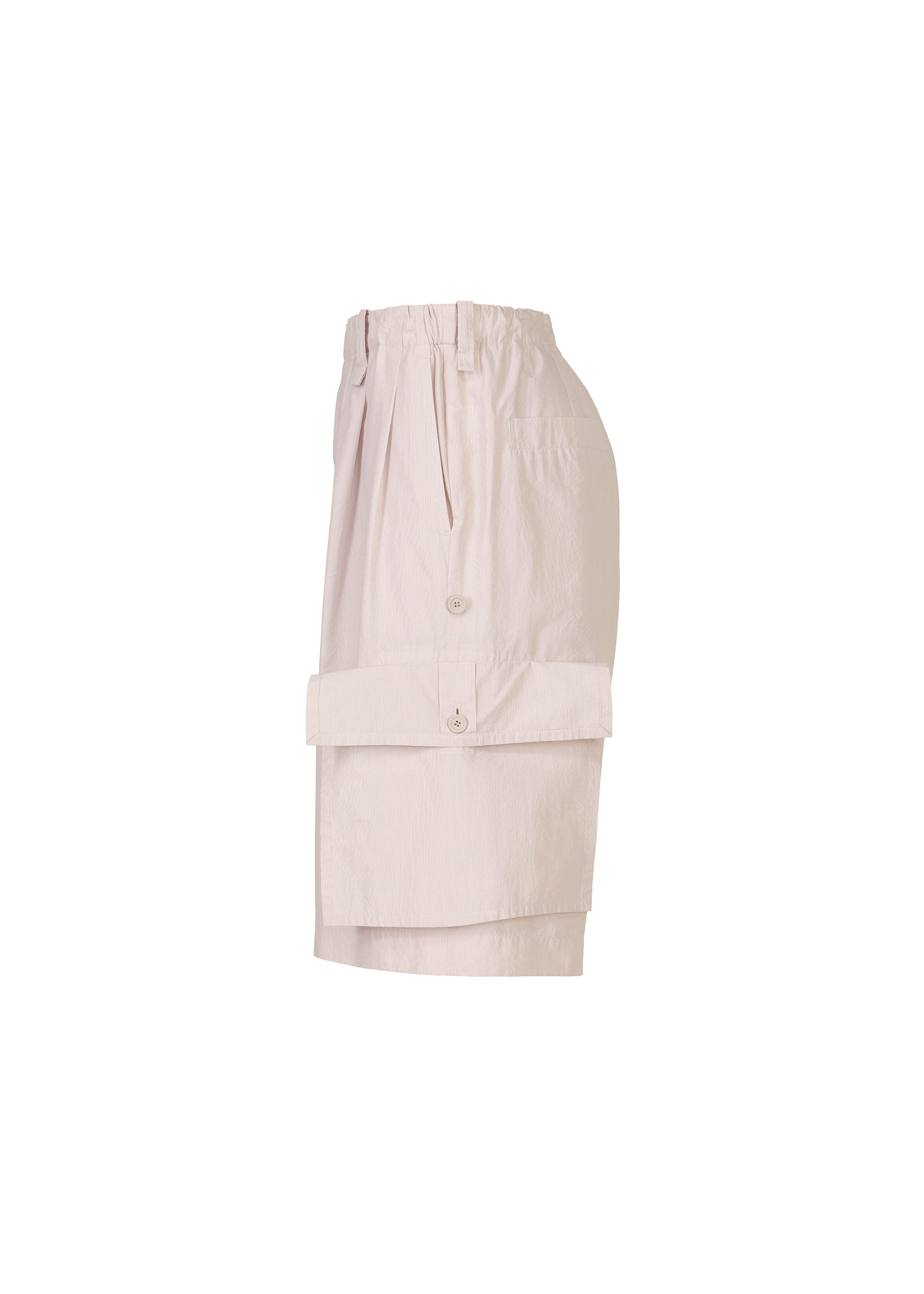 A detail shot of the HOMME PLISSÉ ISSEY MIYAKE FRESHEN trousers.