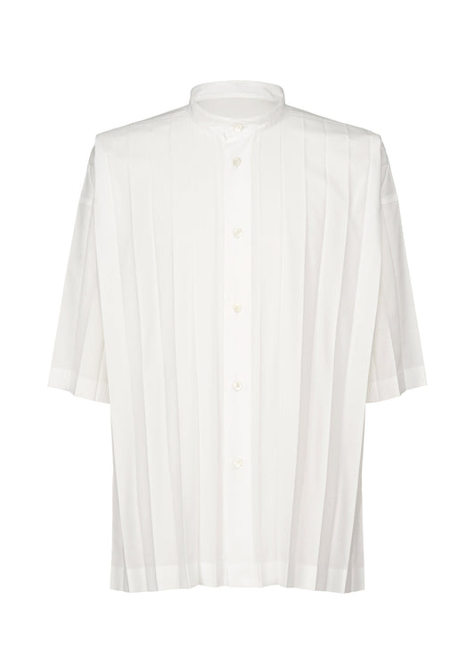 A product shot of the HOMME PLISSÉ ISSEY MIYAKE EDGE SHIRT shirt in white (01).