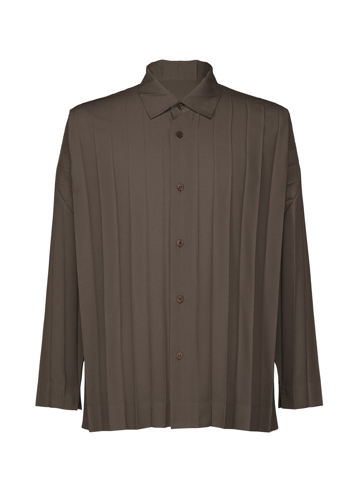 A product shot of the HOMME PLISSÉ ISSEY MIYAKE EDGE SHIRT shirt in charcoal (14).