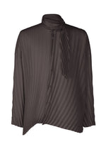 A product shot of the HOMME PLISSÉ ISSEY MIYAKE WINDSWEPT SHIRT shirt in dark purple (85).