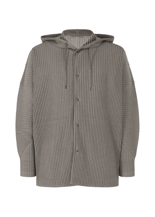 A product shot of the HOMME PLISSÉ ISSEY MIYAKE HEATHER PLEATS jacket in grey (12).