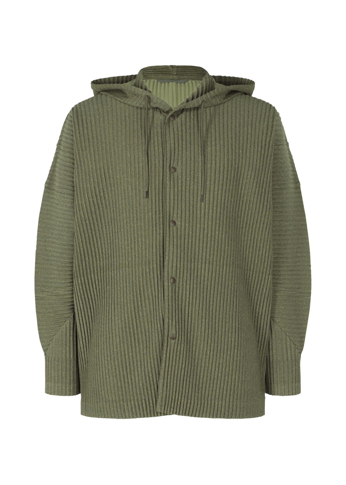 A product shot of the HOMME PLISSÉ ISSEY MIYAKE HEATHER PLEATS jacket in khaki (65).