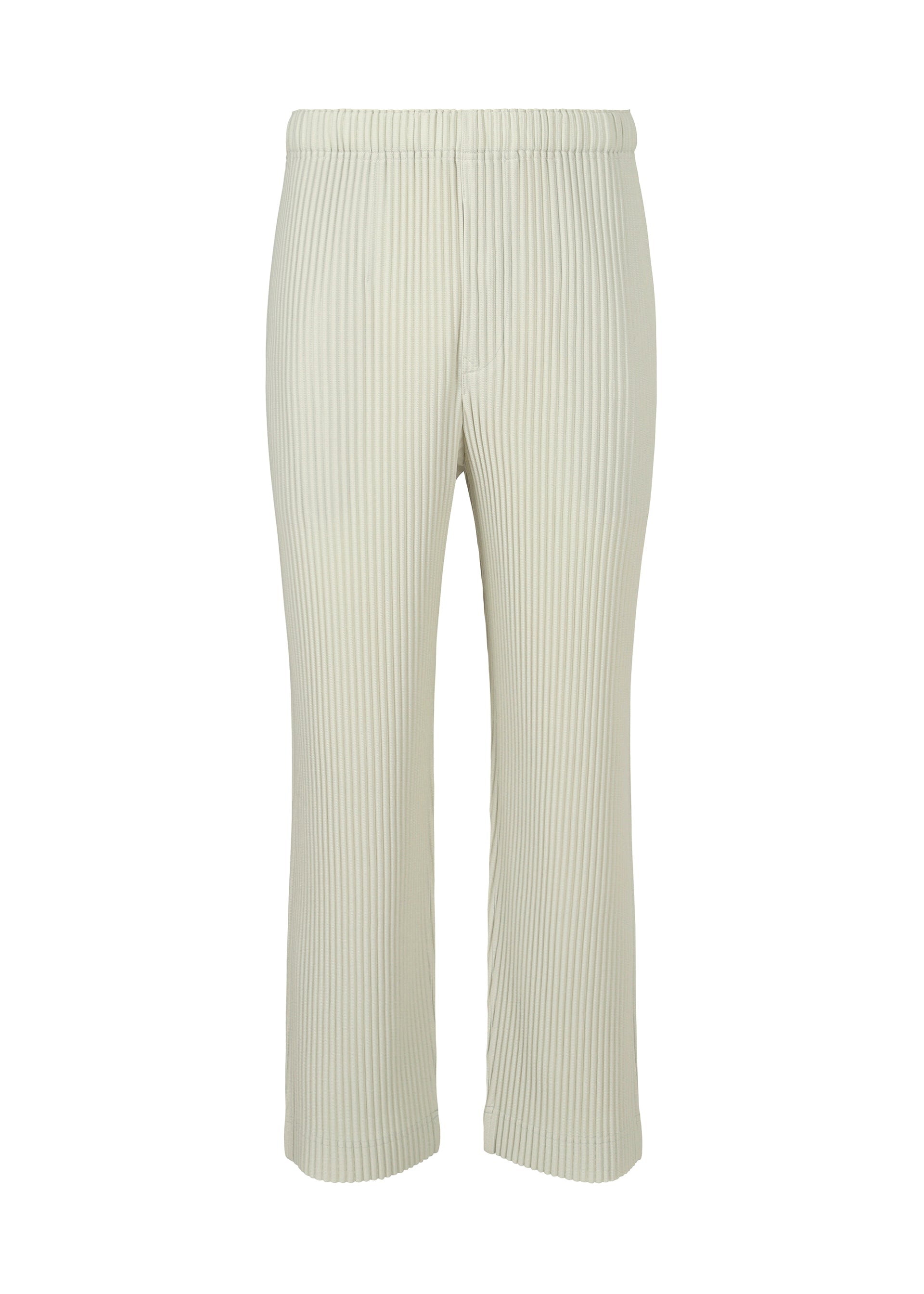 A product shot of the HOMME PLISSÉ ISSEY MIYAKE MC MARCH trousers in frosty grey (17).