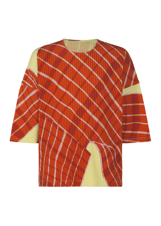 A product shot of the HOMME PLISSÉ ISSEY MIYAKE WINDSWEPT PLAID top in .