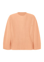A product shot of the HOMME PLISSÉ ISSEY MIYAKE TURBINE top in pastel orange (31).