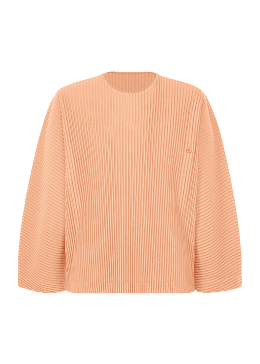 A product shot of the HOMME PLISSÉ ISSEY MIYAKE TURBINE top in pastel orange (31).