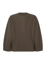 A product shot of the HOMME PLISSÉ ISSEY MIYAKE TURBINE top in mud brown (46).