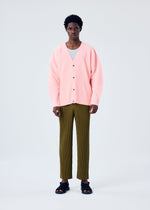 A model wears the HOMME PLISSÉ ISSEY MIYAKE MC APRIL shirt.