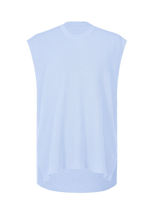 A product shot of the HOMME PLISSÉ ISSEY MIYAKE TIGHT TWIST COTTON KNIT vest in sky blue (70).