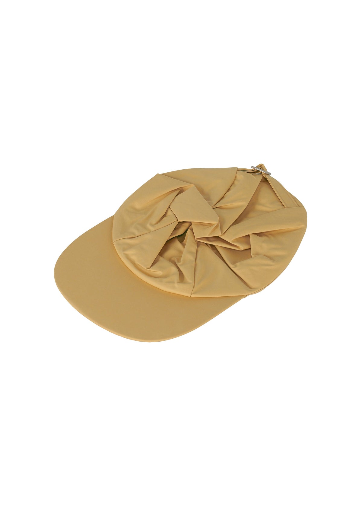 A detail shot of the HOMME PLISSÉ ISSEY MIYAKE STONE CAP hat.