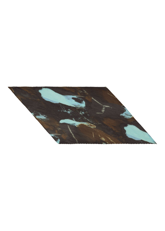 A product shot of the HOMME PLISSÉ ISSEY MIYAKE AGATE SCARF stole in brown.