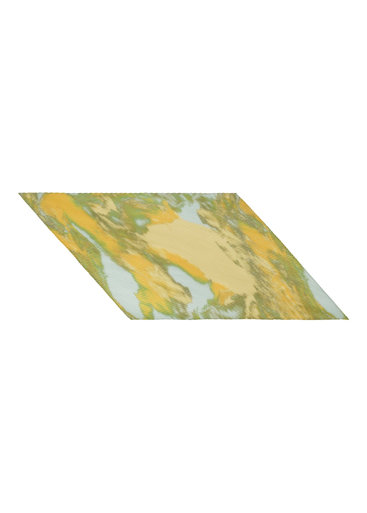 A product shot of the HOMME PLISSÉ ISSEY MIYAKE AGATE SCARF stole in yellow.
