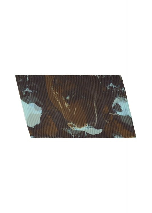 A product shot of the HOMME PLISSÉ ISSEY MIYAKE AGATE SCARF stole in brown.