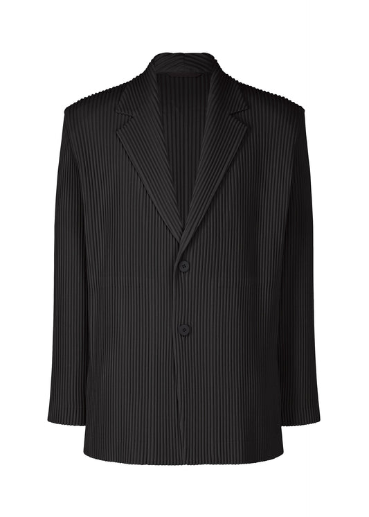 A product shot of the HOMME PLISSÉ ISSEY MIYAKE KERSEY PLEATS jacket in black (15).