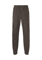 A product shot of the HOMME PLISSÉ ISSEY MIYAKE QUARRY PANTS trousers in dark brown (49).