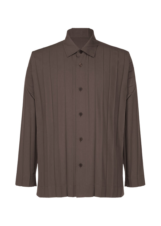 A product shot of the HOMME PLISSÉ ISSEY MIYAKE EDGE SHIRT shirt in dark brown (49).