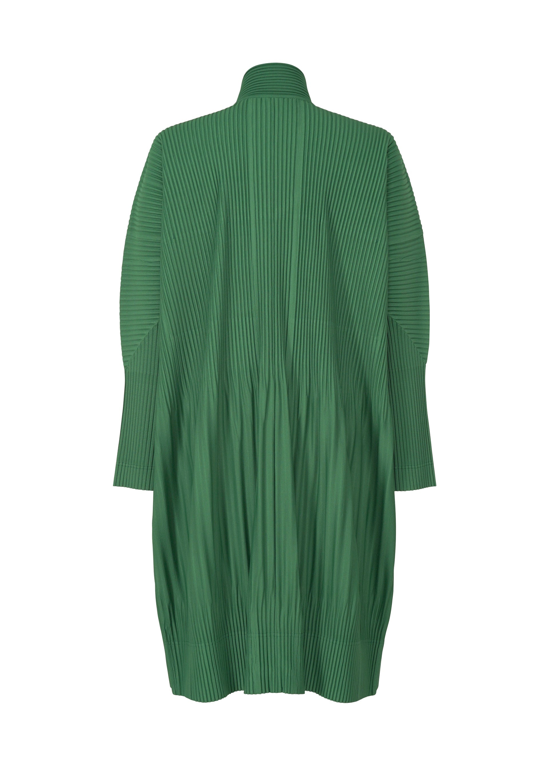 A detail shot of the HOMME PLISSÉ ISSEY MIYAKE MONTHLY COLORS NOVEMBER coat.