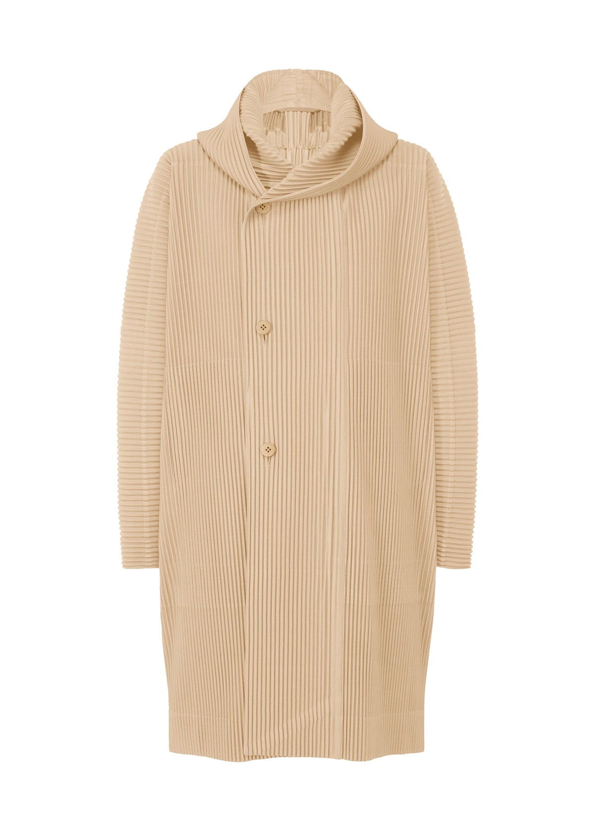 A product shot of the HOMME PLISSÉ ISSEY MIYAKE MONTHLY COLORS DECEMBER clothing in ammonite beige (42).