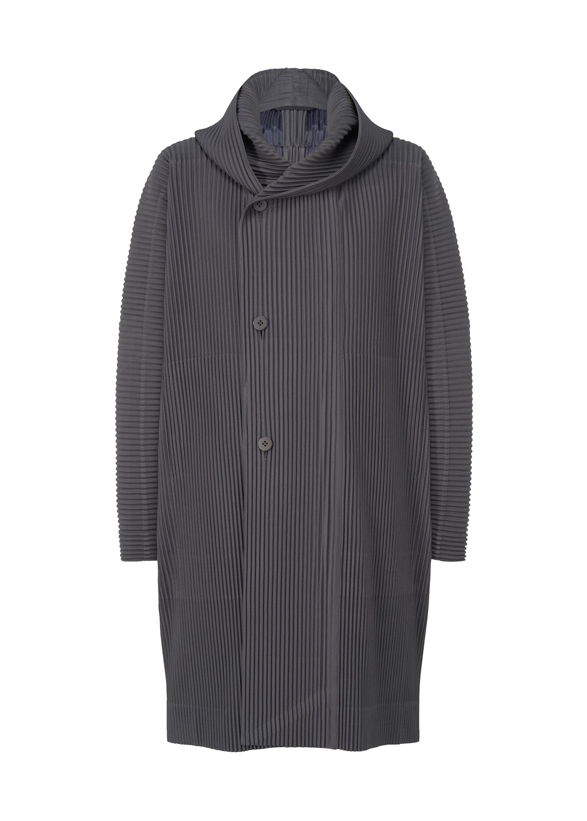 A product shot of the HOMME PLISSÉ ISSEY MIYAKE MONTHLY COLORS DECEMBER clothing in septarian blue (76).