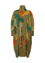 A product shot of the HOMME PLISSÉ ISSEY MIYAKE PAINTED STONE clothing in green (62).