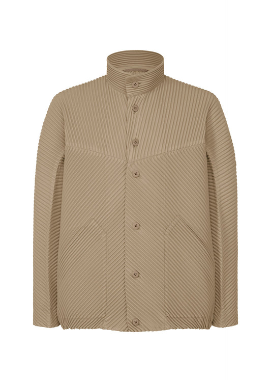 A product shot of the HOMME PLISSÉ ISSEY MIYAKE MONTHLY COLORS SEPTEMBER jacket in riverside grey (16).