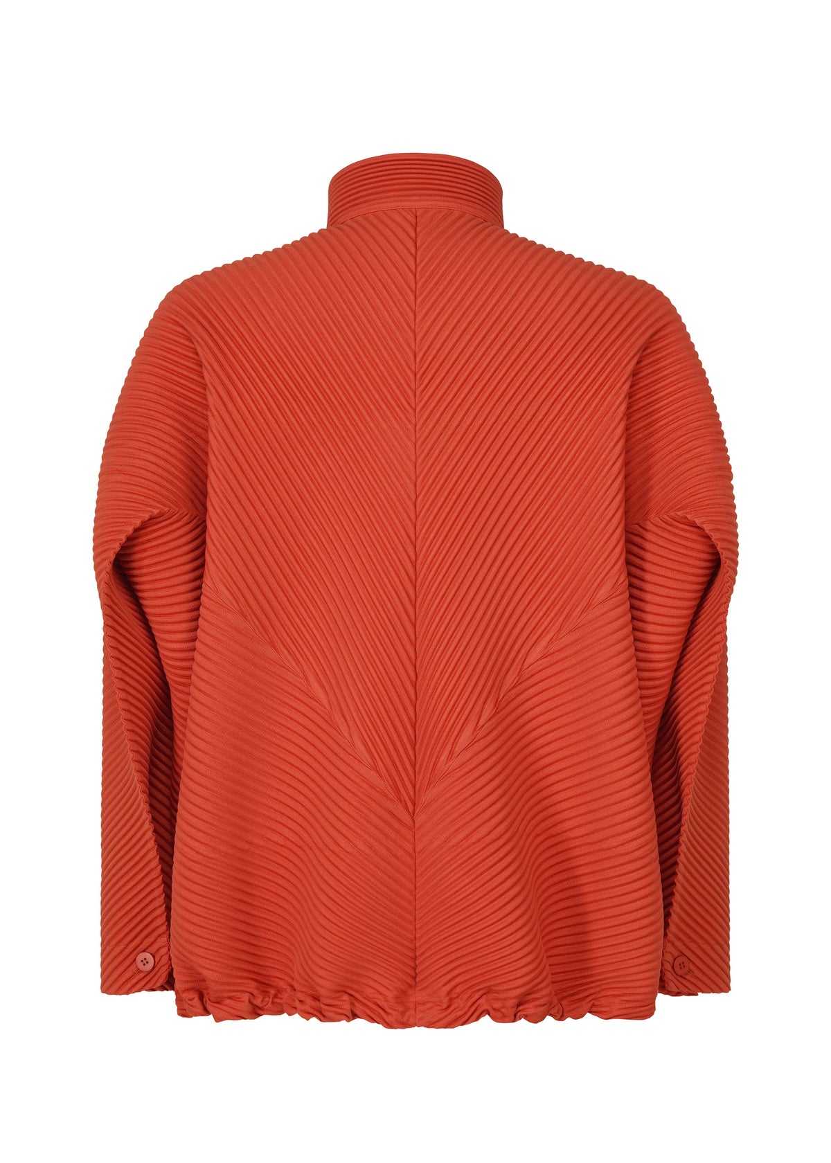 A detail shot of the HOMME PLISSÉ ISSEY MIYAKE MONTHLY COLORS SEPTEMBER jacket.