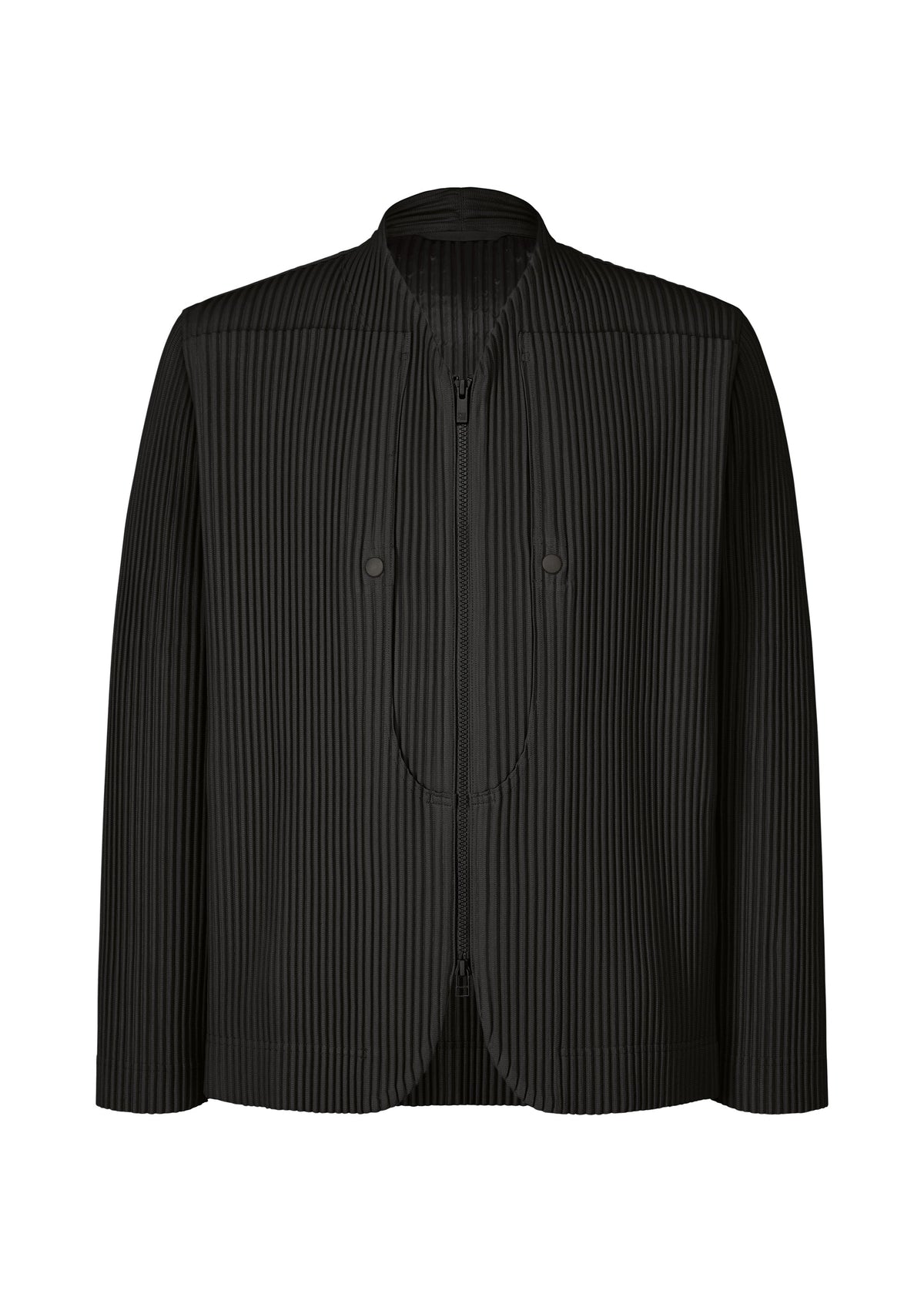 A product shot of the HOMME PLISSÉ ISSEY MIYAKE QUARRY jacket in black (15).