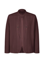 A product shot of the HOMME PLISSÉ ISSEY MIYAKE QUARRY jacket in wine purple (86).