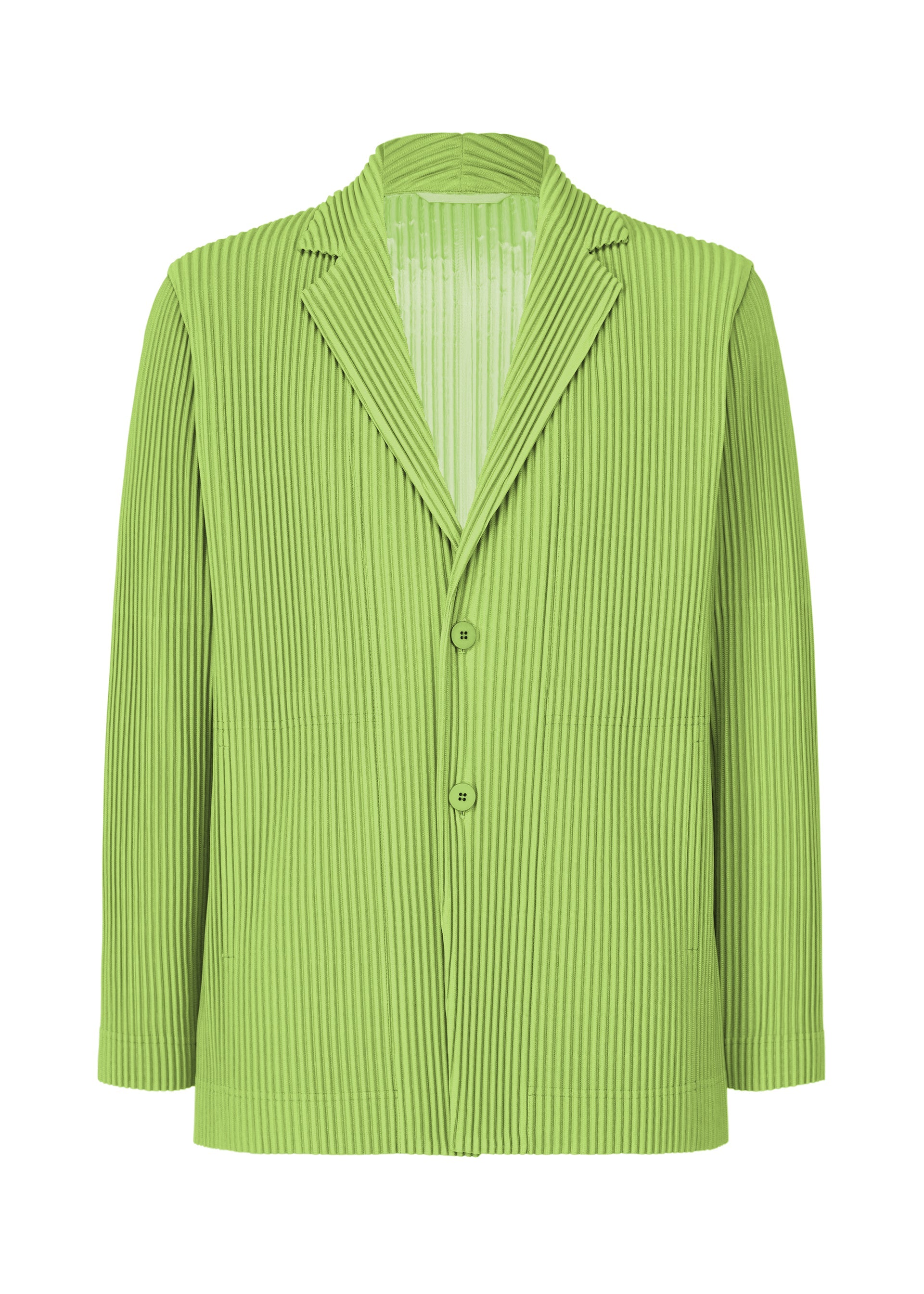 A product shot of the HOMME PLISSÉ ISSEY MIYAKE TAILORED PLEATS 1 jacket in quartz green (60).