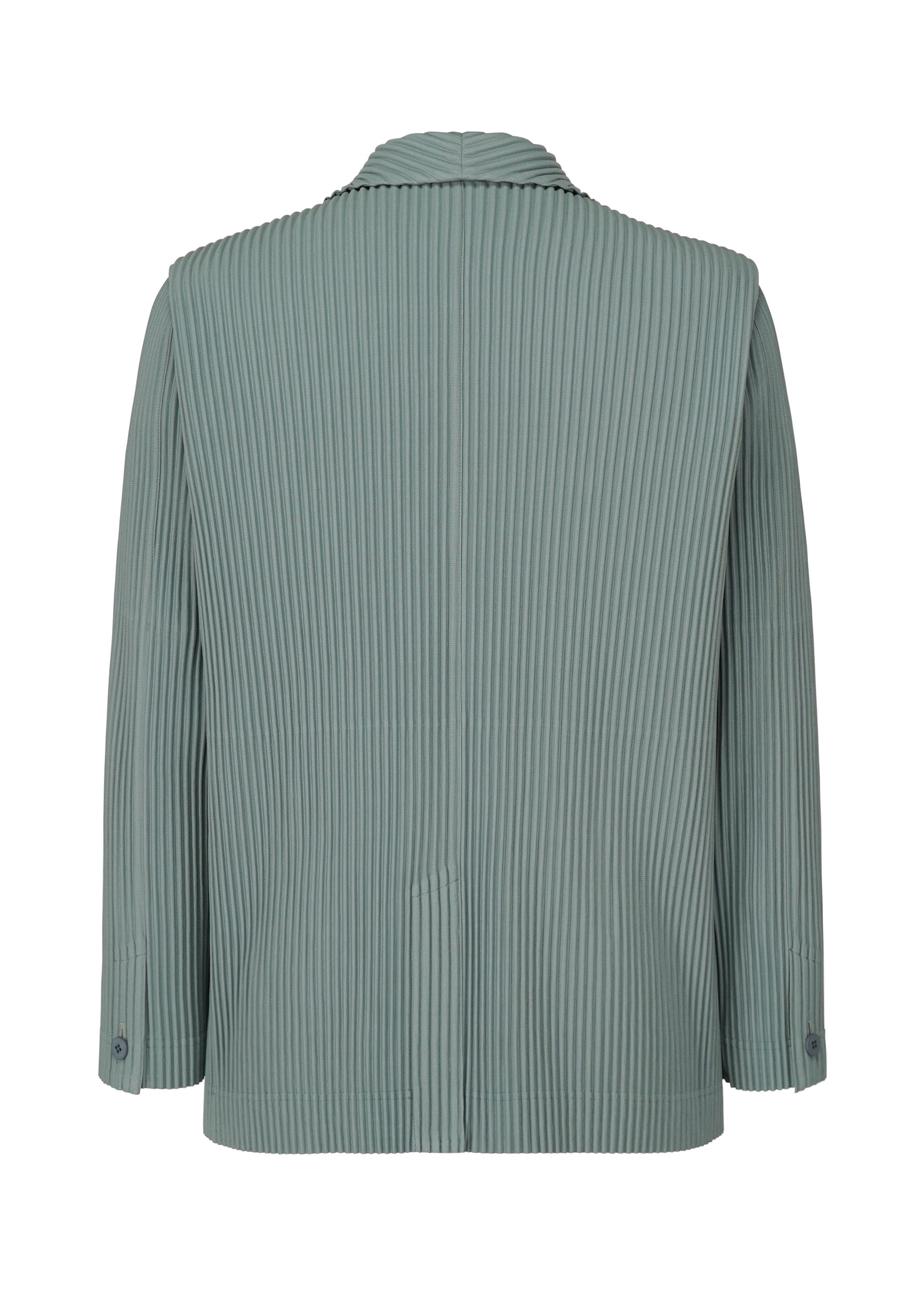 A detail shot of the HOMME PLISSÉ ISSEY MIYAKE TAILORED PLEATS 1 jacket.