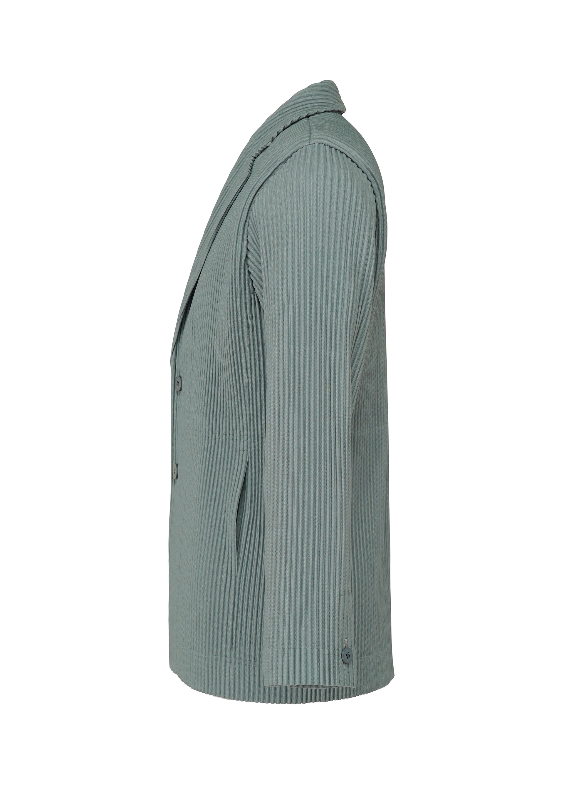 A detail shot of the HOMME PLISSÉ ISSEY MIYAKE TAILORED PLEATS 1 jacket.