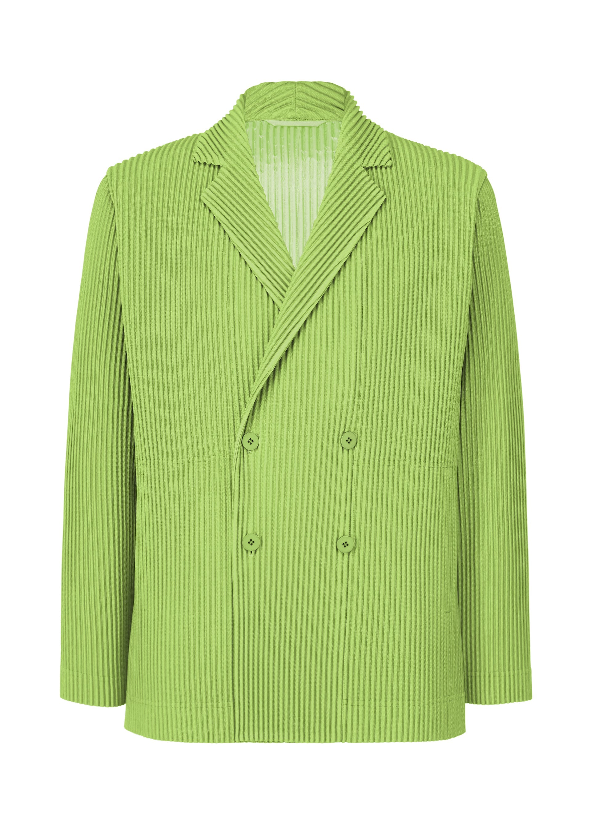 A product shot of the HOMME PLISSÉ ISSEY MIYAKE TAILORED PLEATS 1 jacket in quartz green (60).