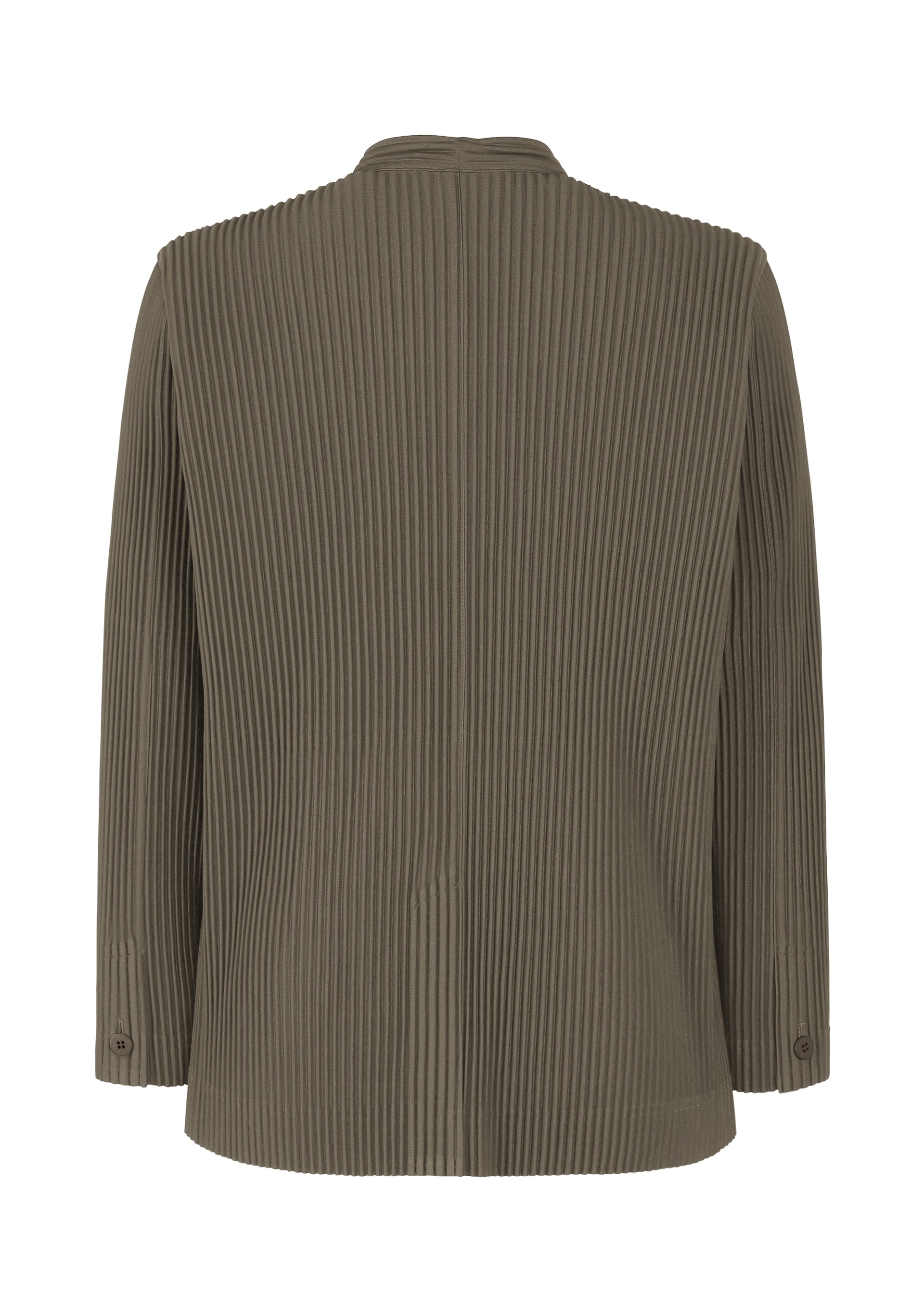 TAILORED PLEATS 2 Short Collarless Jacket Mudstone Grey – The
