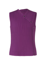 A product shot of the HOMME PLISSÉ ISSEY MIYAKE STONE CLOUD vest in amethyst purple (87).